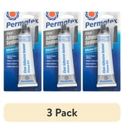 3 pack Permatex 75151 Clear Rtv Silicone Adhesive Sealant, 3 oz