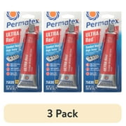 3 pack Permatex 75620 Permatex 81630 Ultra Red High Temperature Gasket Maker, 3 oz, 1 Pack