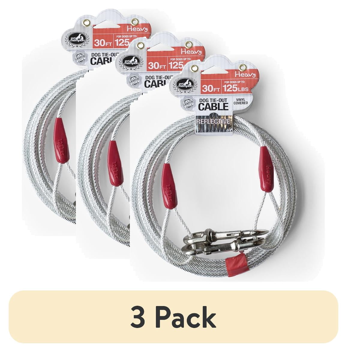 (3 pack) Pet Champion 30 ft Heavy Dog Tie-Out Cable