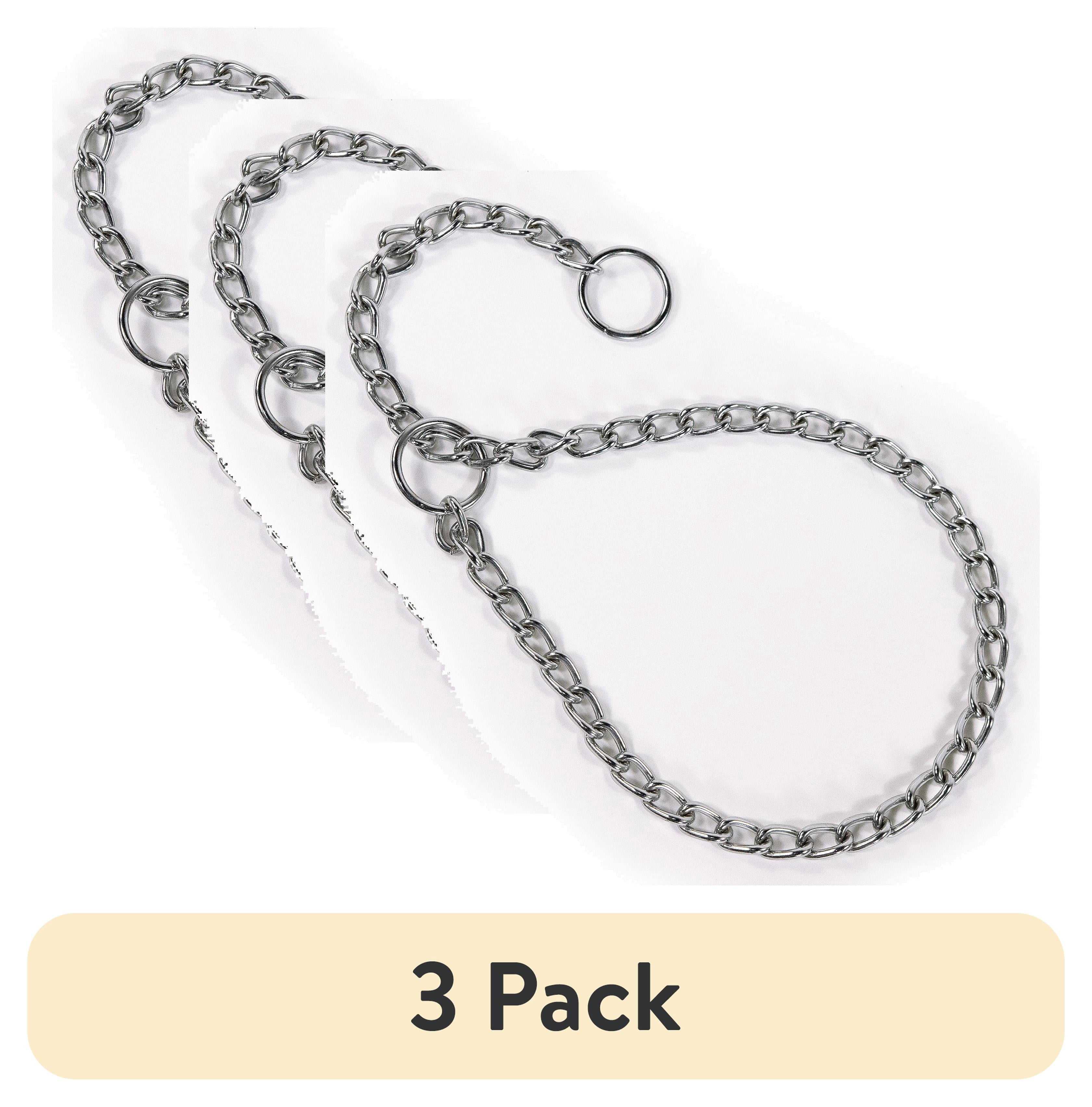 (3 pack) Pet Champion Chain Training Dog Collar, Large, 1.0 CT