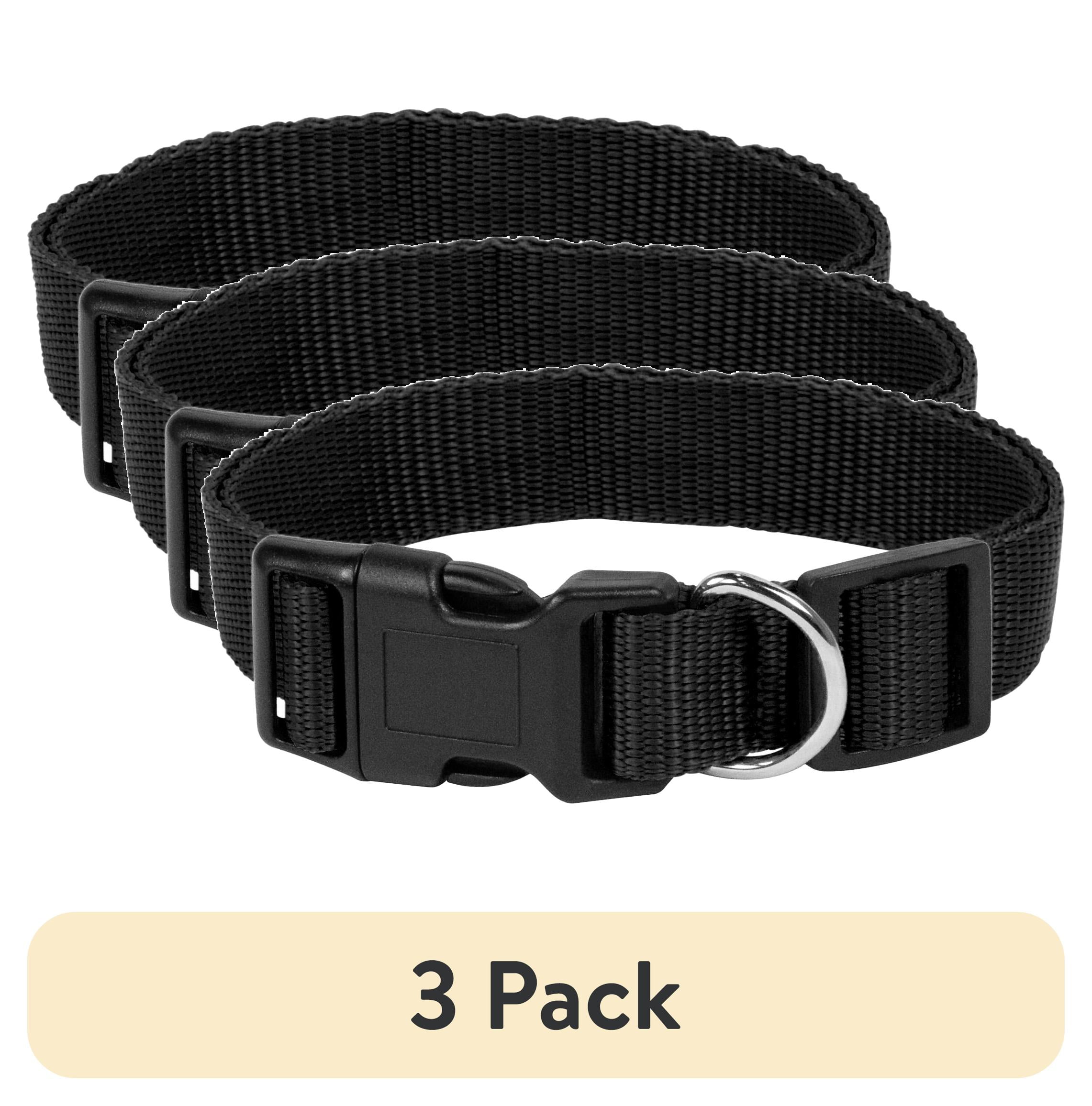(3 pack) Pet Champion Dog Collar Large Black, 1.0 CT