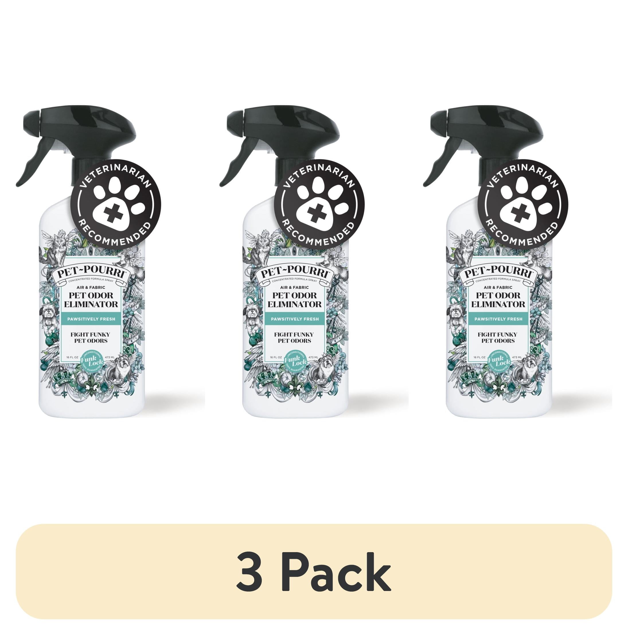 (3 pack) Pet~Pourri Pawsitively Fresh Pet & Home Deodorizer Spray, Jasmine + Fresh Air + Pear, 16oz