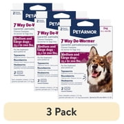 3 pack PetArmor For Dogs 7 Way De-Wormer For Medium & Large Dogs