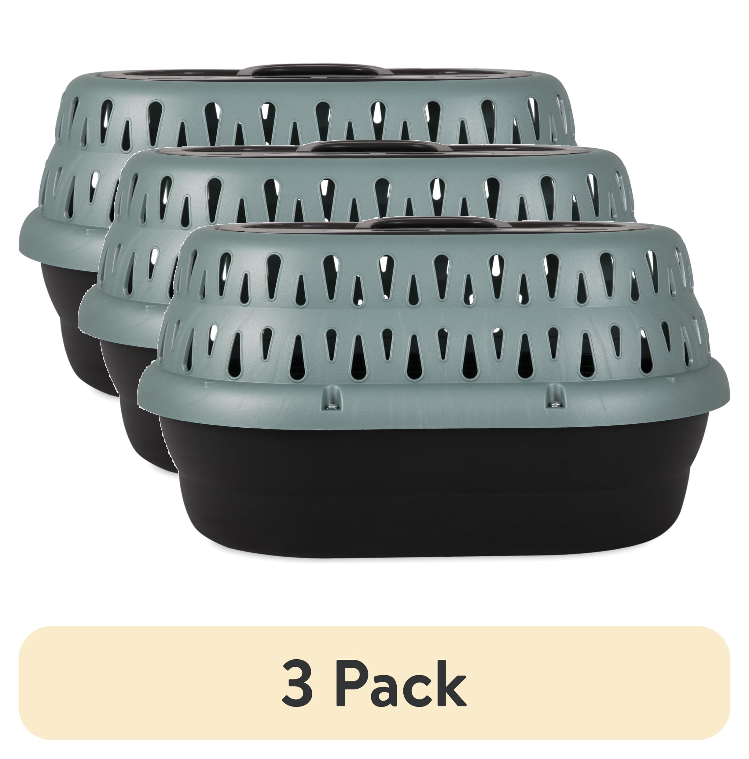 (3 pack) Petmate Top Load Pet Carrier Cat Kennel, 19" Length, for Pets up to 10 lb, Green