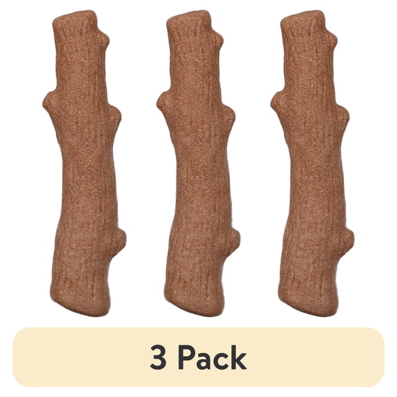 (3 pack) Pupstages by Petstages Dogwood Dog Chew Toy  Real-Wood Blend, Natural Flavor & Texture, Moderate Chewers, Large, 8"