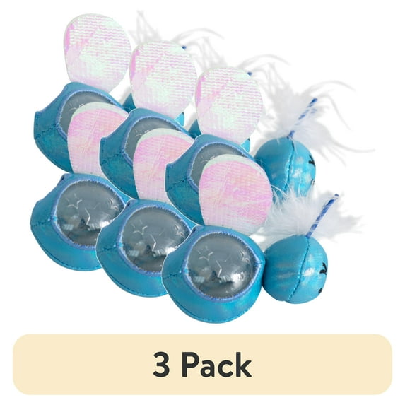 (3 pack) Petstages Firefly Treat Stuffer Glow-in-the-Dark Cat Toy - 2 Pack, Multi, One-Size