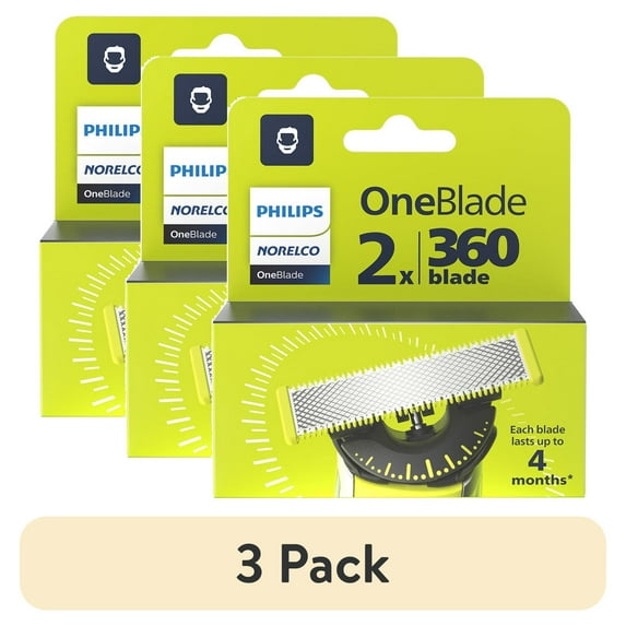 (3 pack) Philips Norelco Oneblade 360 Blade Replacement Blade 2 Pack