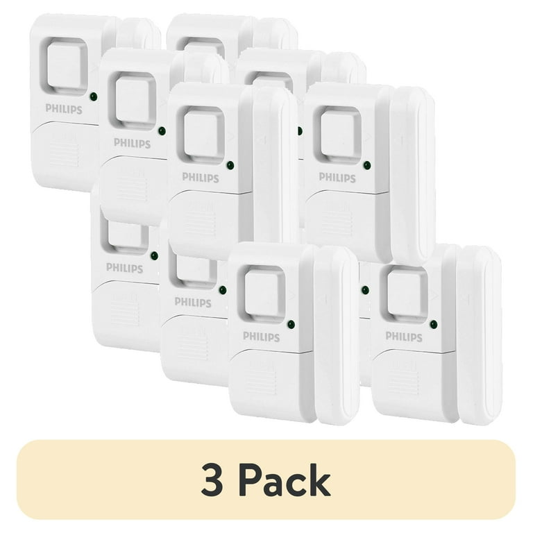 3 pack) Philips Personal Security Window and Door Alarm, 4-Pack