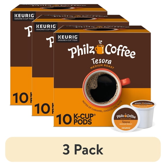 (3 pack) Philz Coffee, Tesora Medium Roast K-Cup Coffee Pods, 10 Count