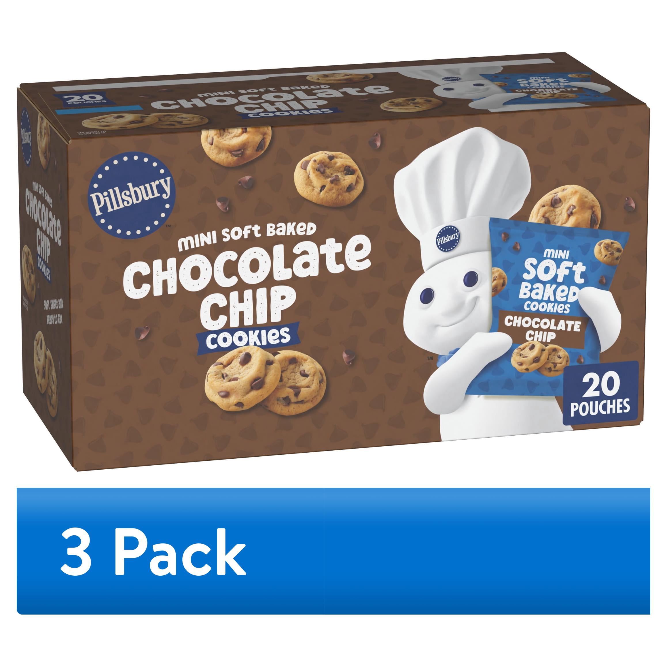 (3 pack) Pillsbury Soft Baked Mini Chocolate Chip Cookies 20 Count