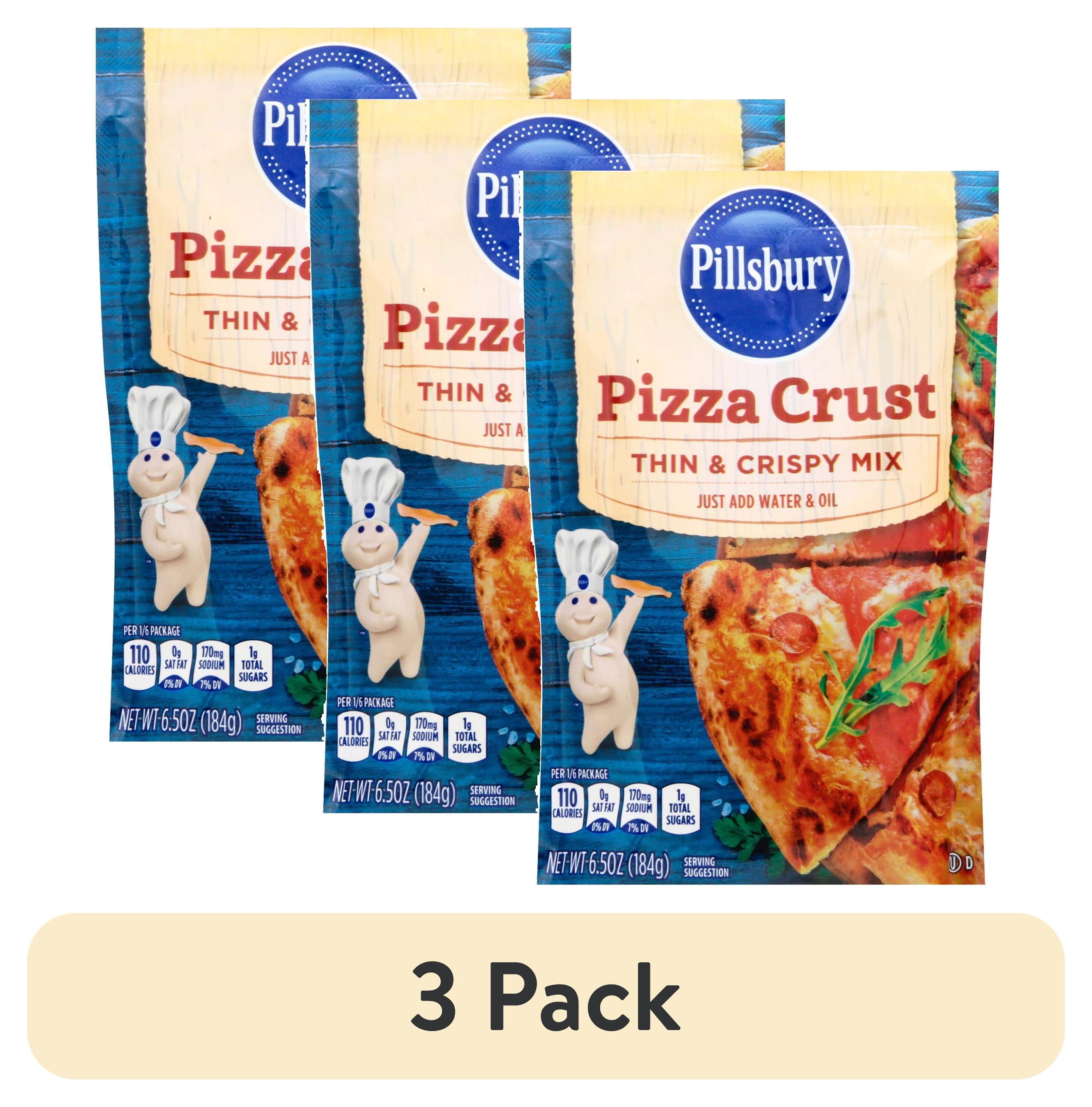 (3 pack) Pillsbury Thin and Crispy Pizza Crust Mix, 6.5 oz Pouch