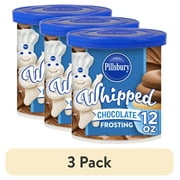 (3 pack) Pillsbury Whipped Chocolate Frosting, 12 oz Tub