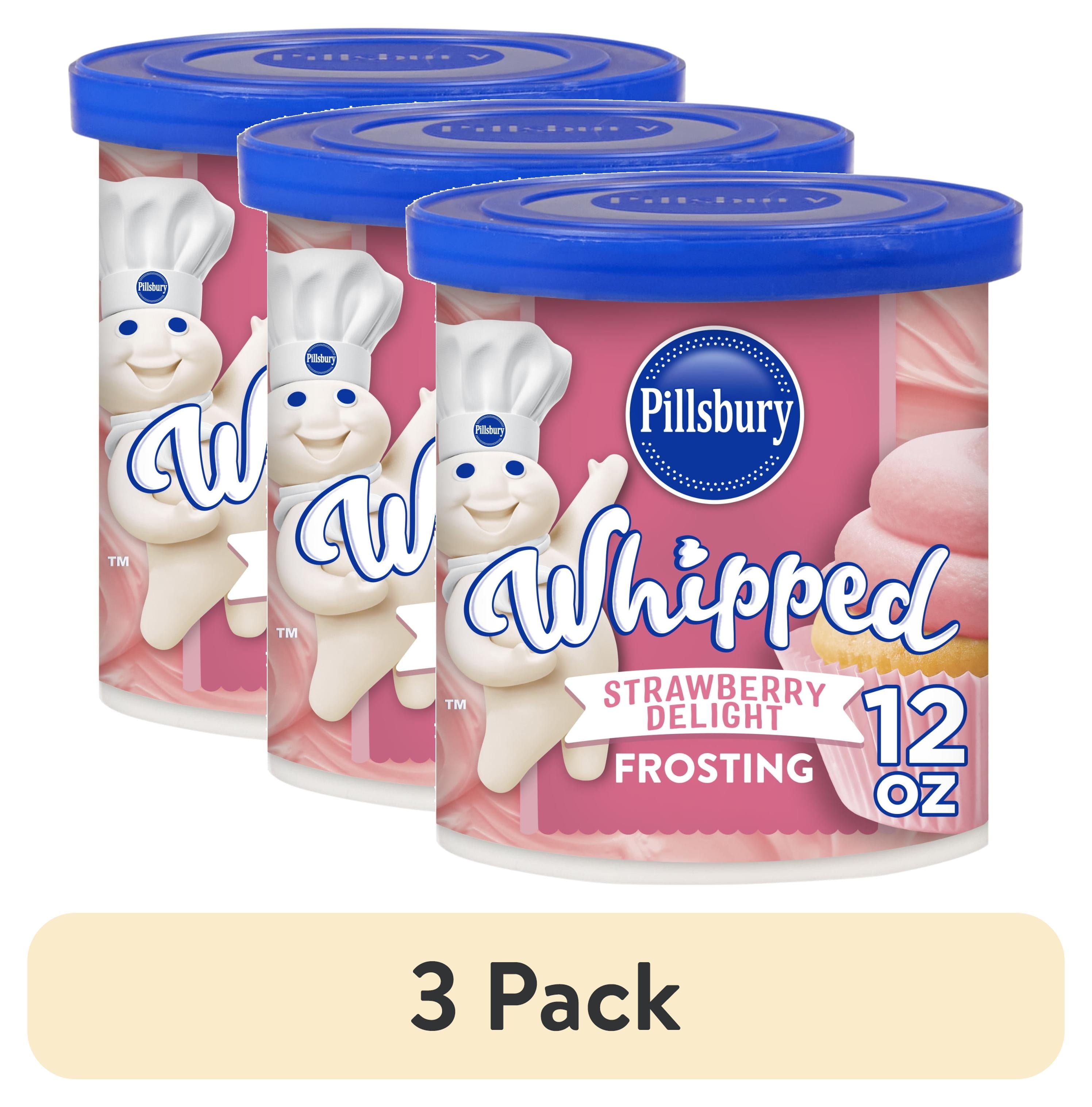 (3 pack) Pillsbury Whipped Strawberry Delight Frosting, 12 oz Tub