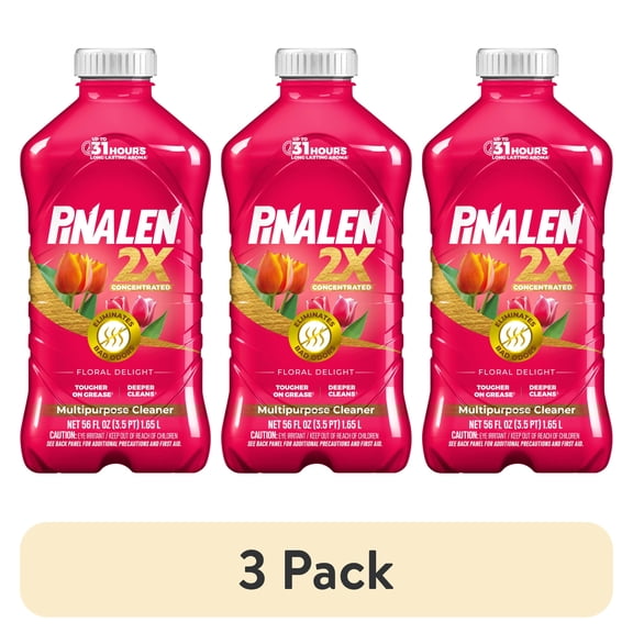 (3 pack) Pinalen 2X Max Aromas Household All Purpose Cleaner - Floral Delight Scent, 56 fl oz Size Bottle