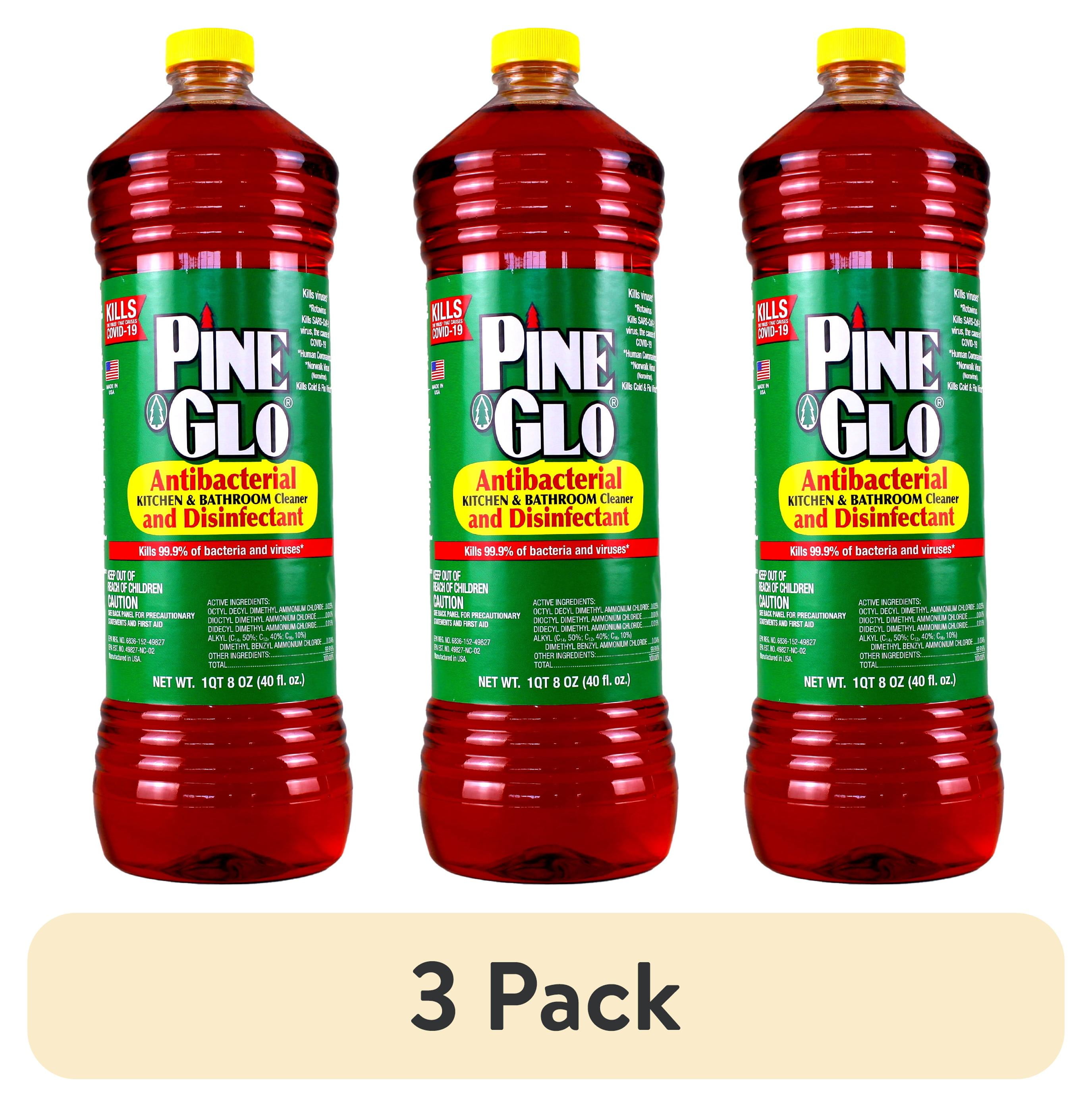 3 pack) Pine Glo Antibacterial Disinfectant Cleaner, 40 Oz