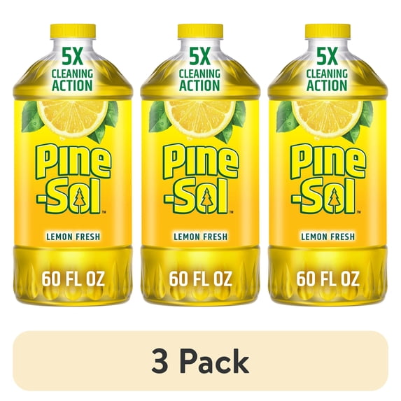 (3 pack) Pine-Sol Multi-Surface Floor Cleaner, Lemon Fresh, 60 Fluid Ounces