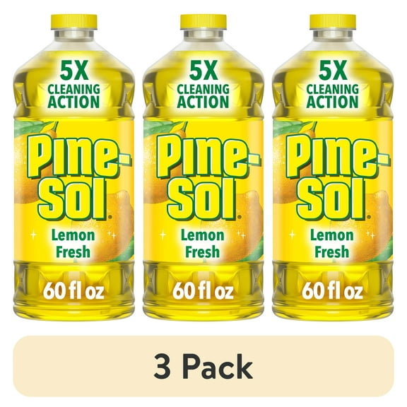 (3 pack) Pine-Sol Multi-Surface Floor Cleaner, Lemon Fresh, 60 Fluid Ounces
