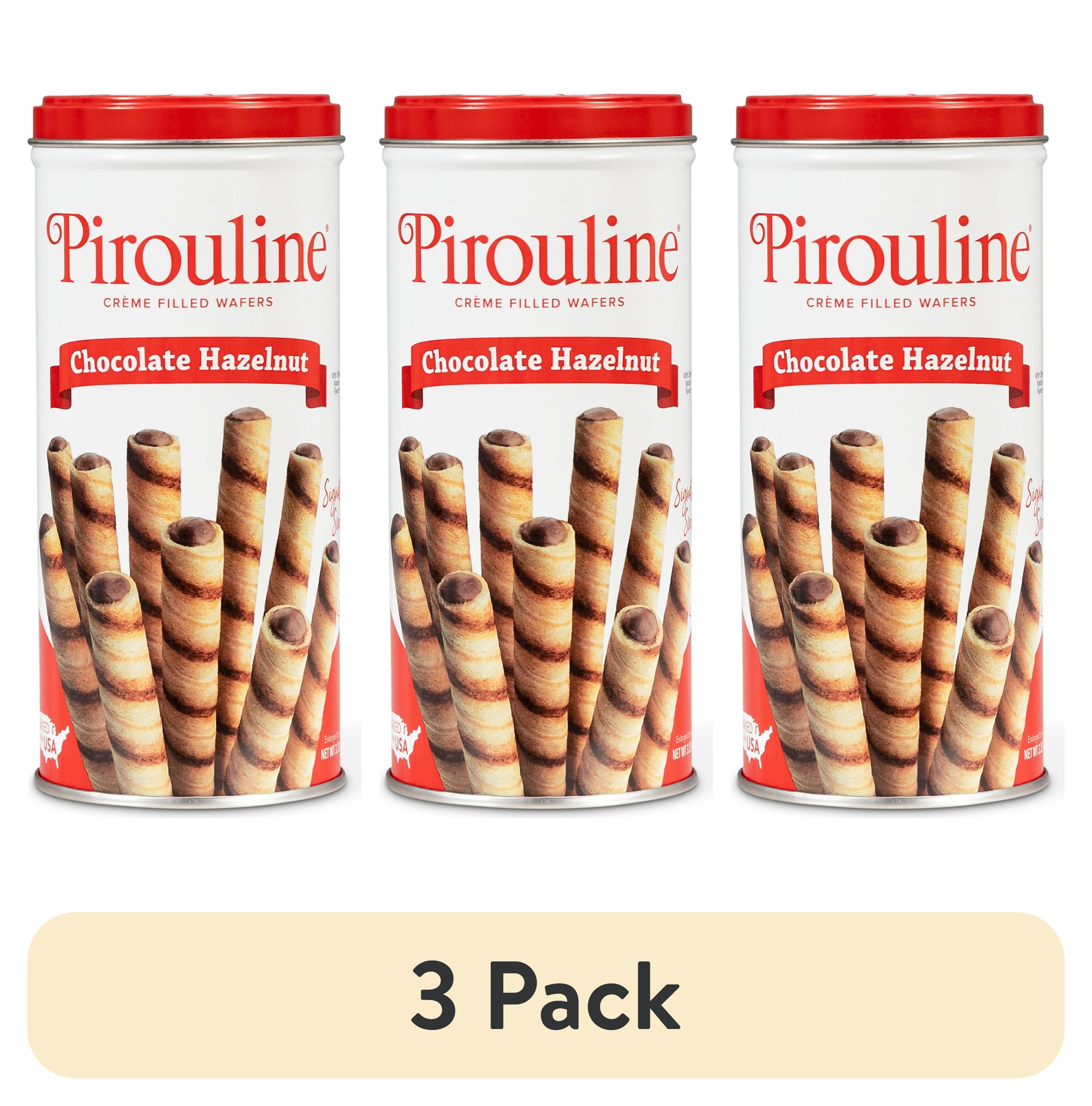 (3 pack) Pirouline Chocolate Hazelnut Creme Filled Wafer Cookies, 3.5oz Tin. Holiday Gifts.