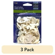 (3 pack) Plaid 1" Natural Beige Wood Letters
