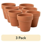 (3 pack) Plaid 2.62" Unpainted Surface, Terra Cotta Pot Set, 3 Piece