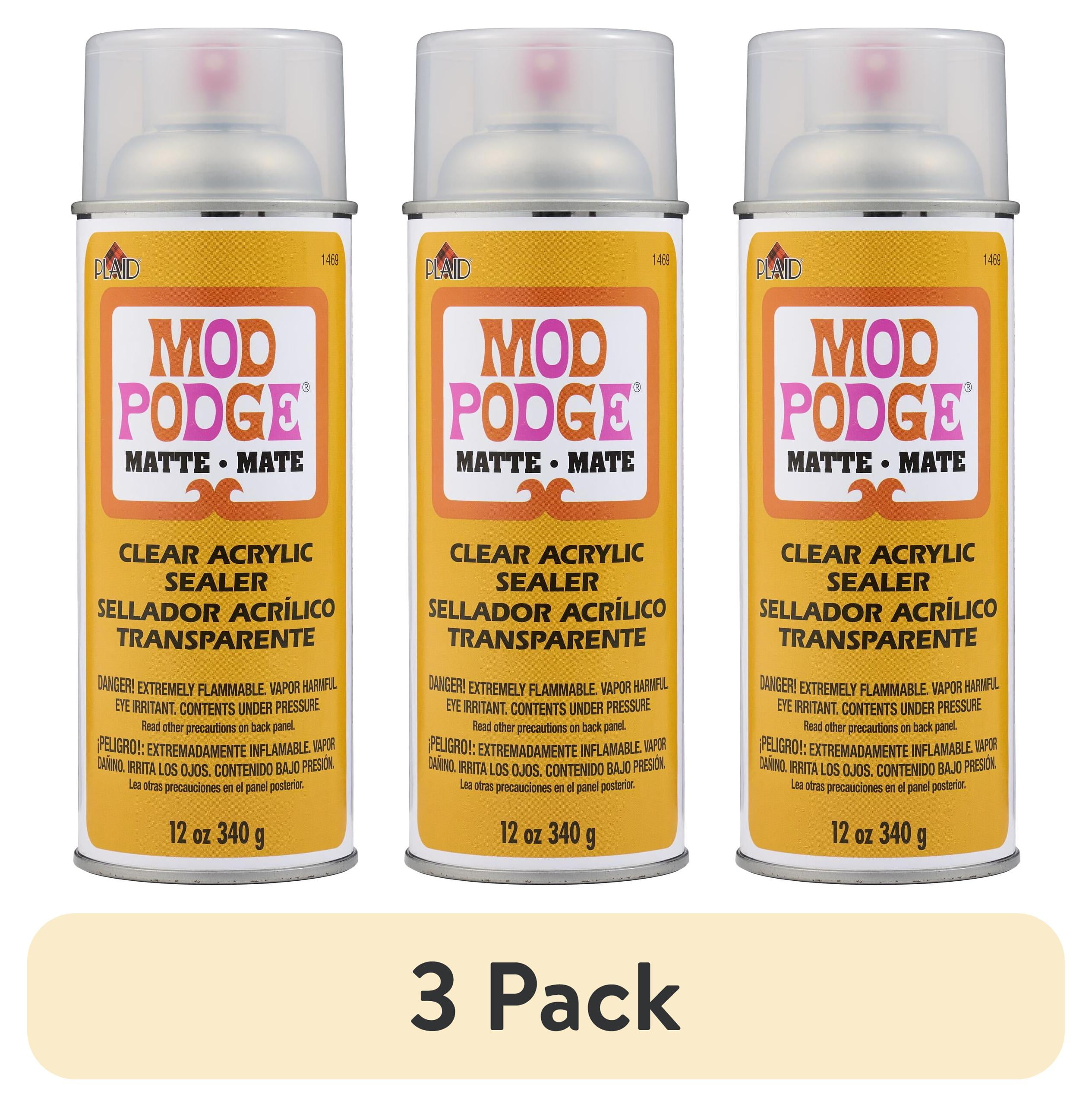 (3 pack) Mod Podge Clear Acrylic Sealer Spray, 12 fl oz, Matte