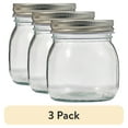 thumbnail image 1 of (3 pack) Plaid Surfaces Glass Mason Jar with Lid, 8 oz Customizable Jar for DIY Arts and Crafts, 1 of 7