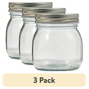 (3 pack) Plaid Surfaces Glass Mason Jar with Lid, 8 oz Customizable Jar for DIY Arts and Crafts