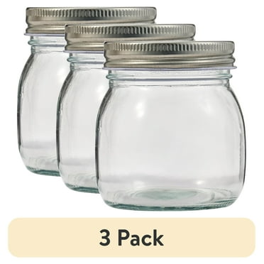 (3 pack) Plaid Surfaces Glass Mason Jar with Lid, 8 oz Customizable Jar for DIY Arts and Crafts