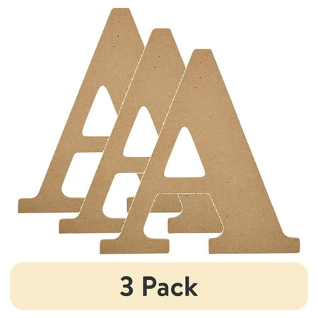 (3 pack) Plaid Unfinished Wood MDF 8" Letter for DIY Arts and Crafts, A