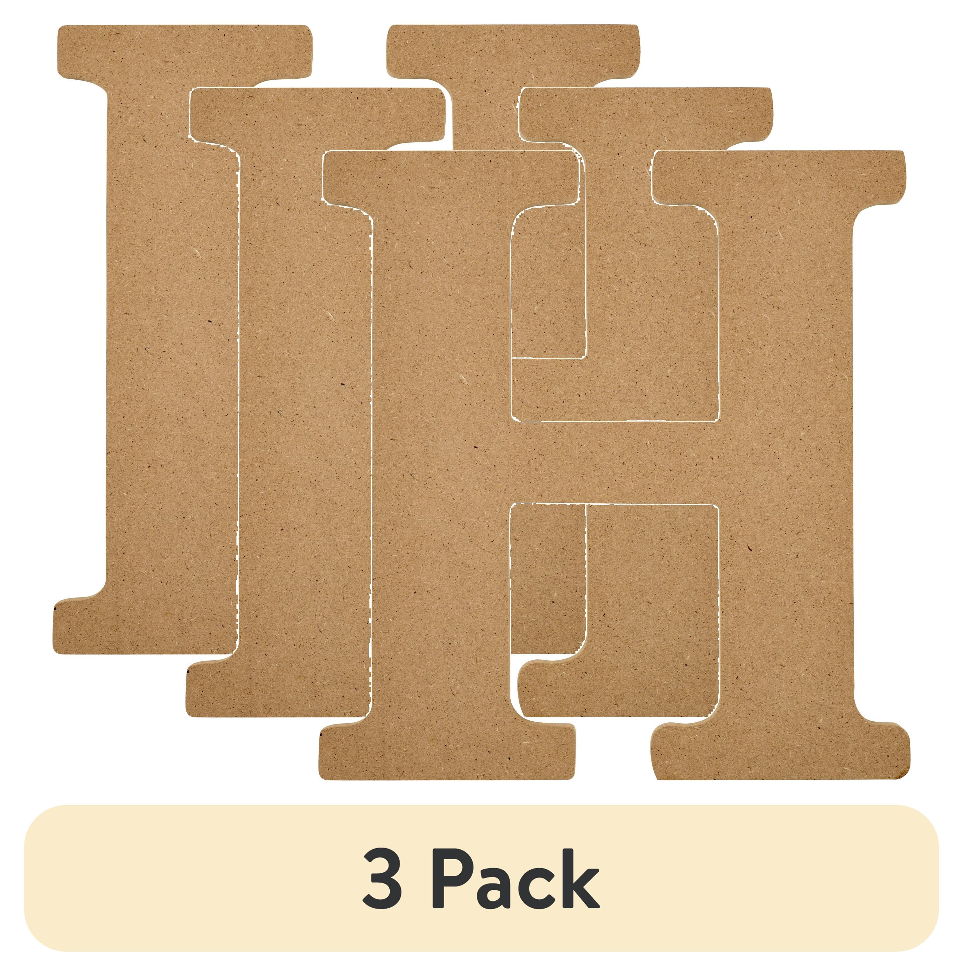 (3 pack) Plaid Unfinished Wood MDF 8" Letter for DIY Arts and Crafts, H