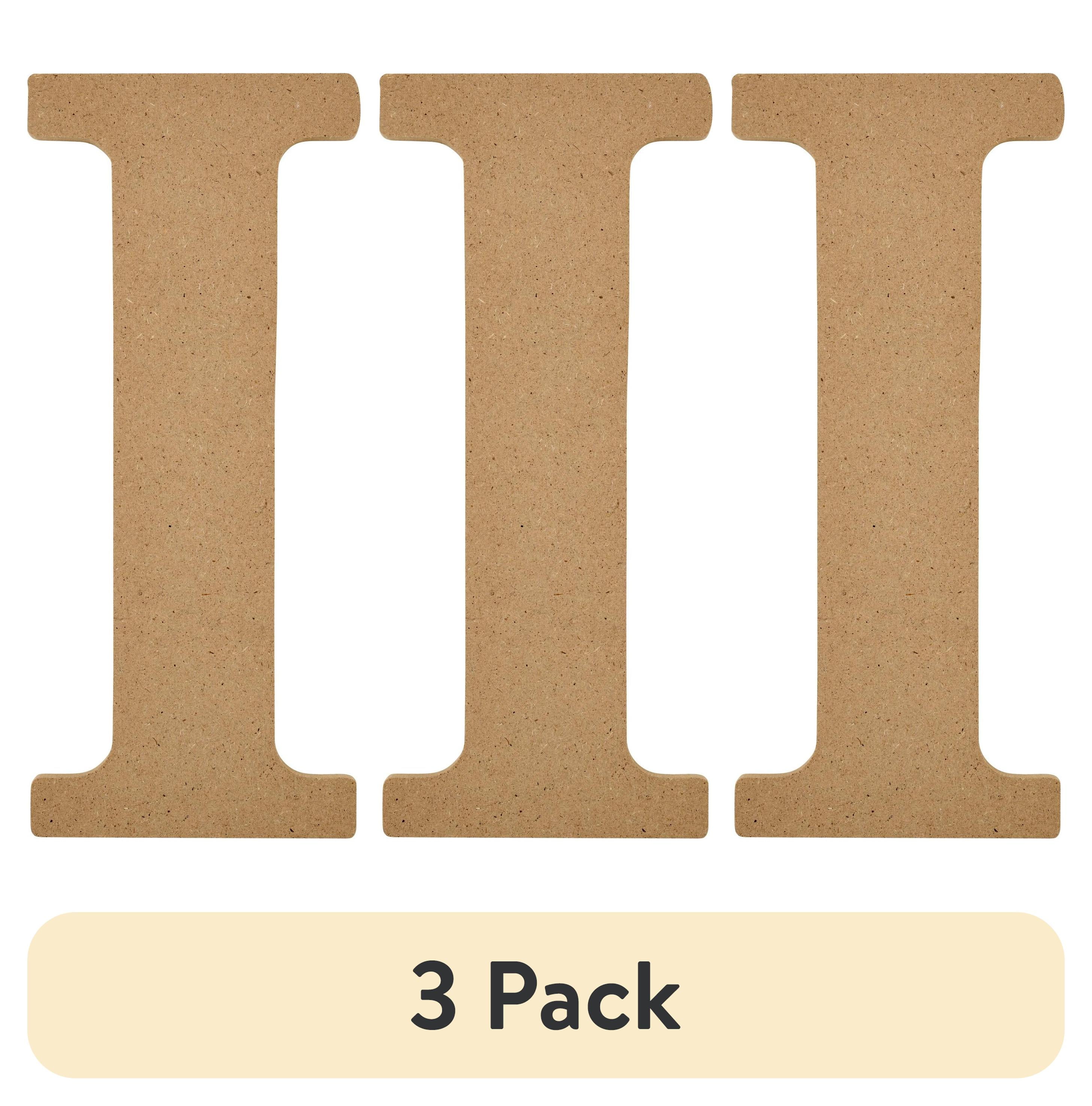 (3 pack) Plaid Unfinished Wood MDF 8" Letter for DIY Arts and Crafts, I