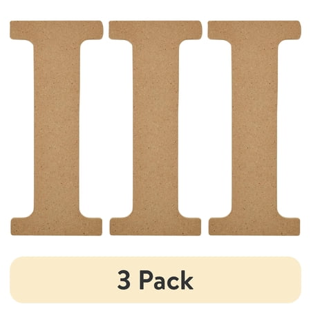 (3 pack) Plaid Unfinished Wood MDF 8" Letter for DIY Arts and Crafts, I