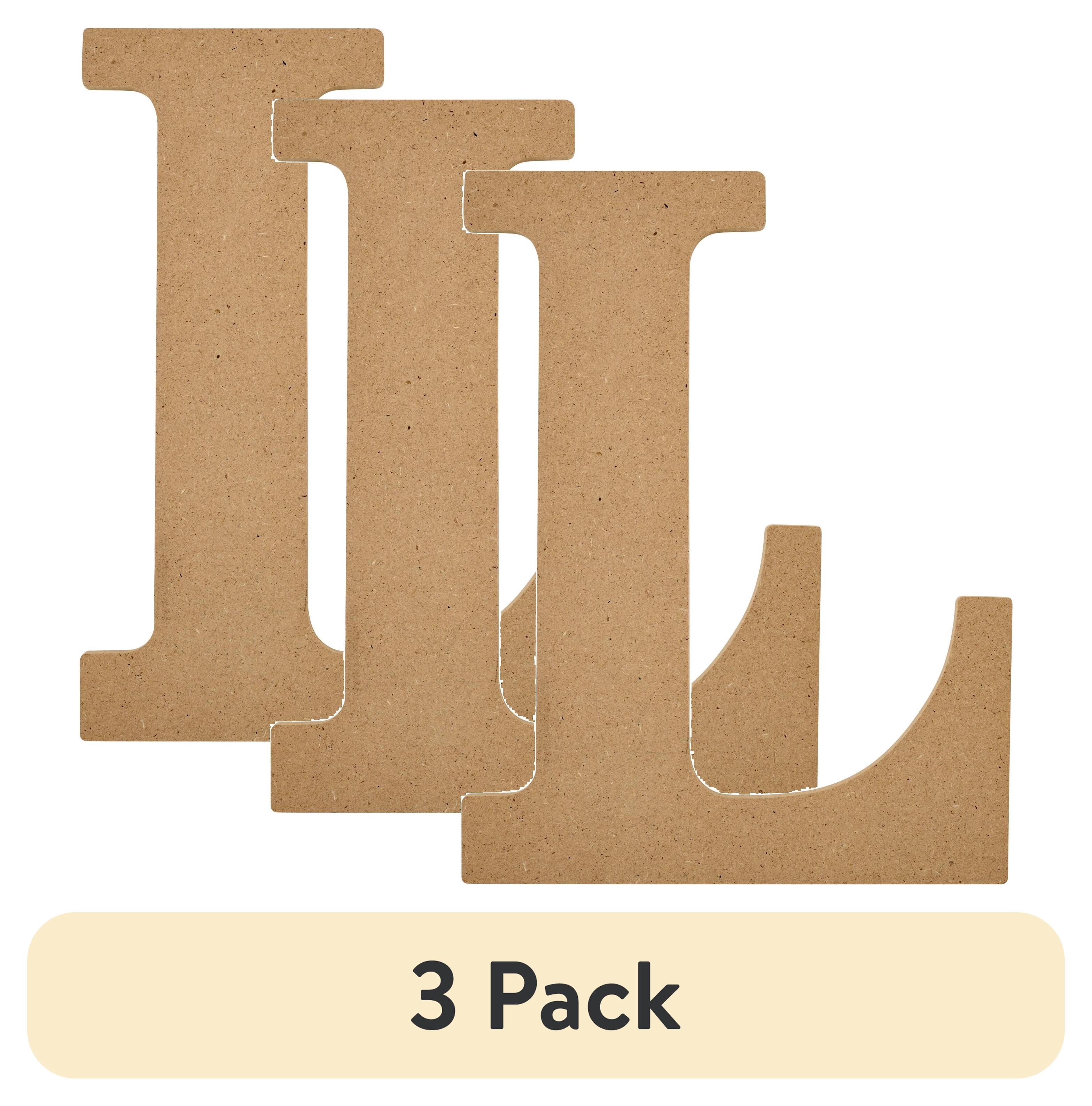 (3 pack) Plaid Unfinished Wood MDF 8" Letter for DIY Arts and Crafts, L