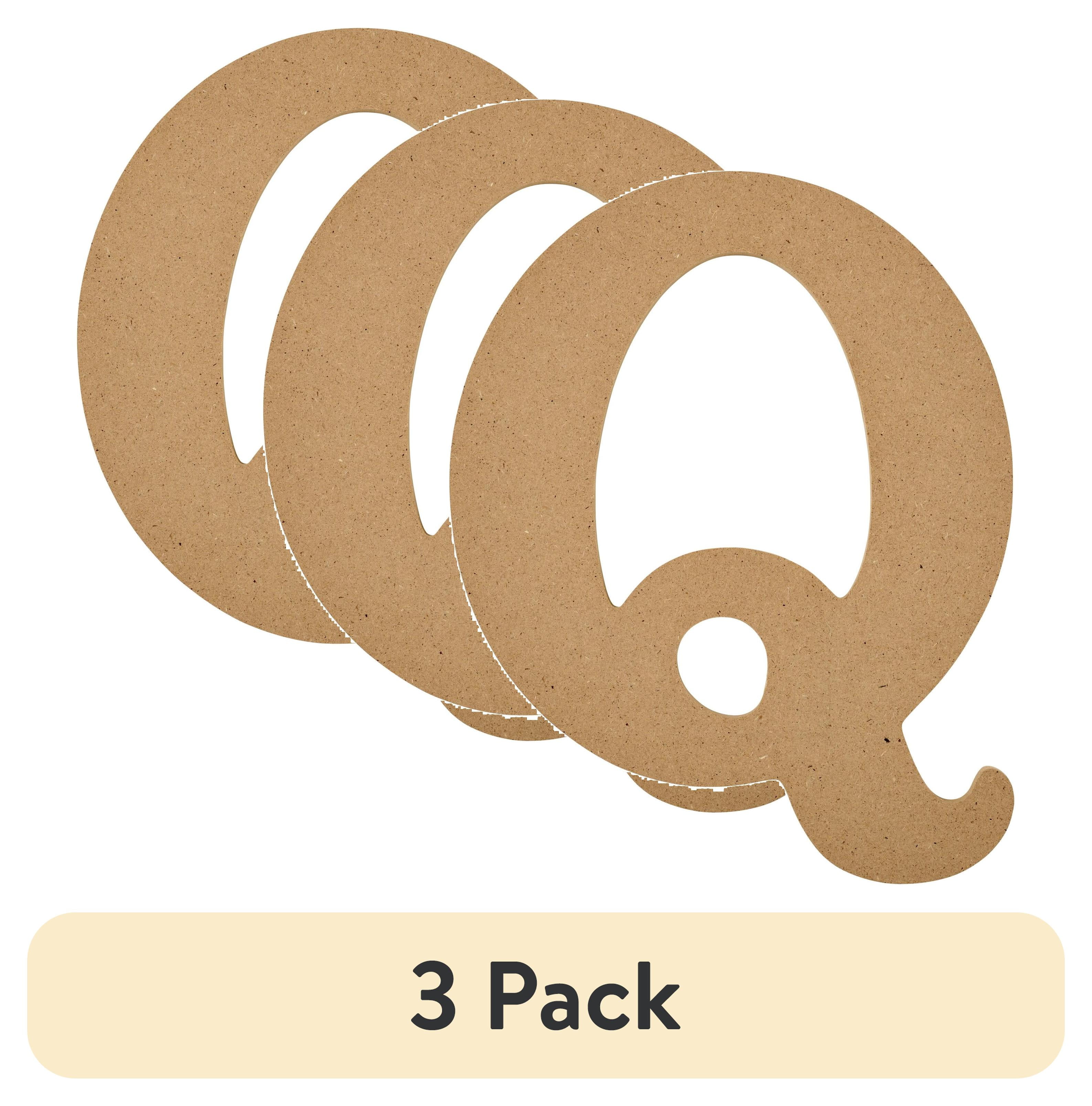 (3 pack) Plaid Unfinished Wood MDF 8" Letter for DIY Arts and Crafts, Q
