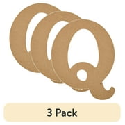 (3 pack) Plaid Unfinished Wood MDF 8" Letter for DIY Arts and Crafts, Q