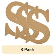 (3 pack) Plaid Unfinished Wood MDF 8" Letter for DIY Arts and Crafts, S