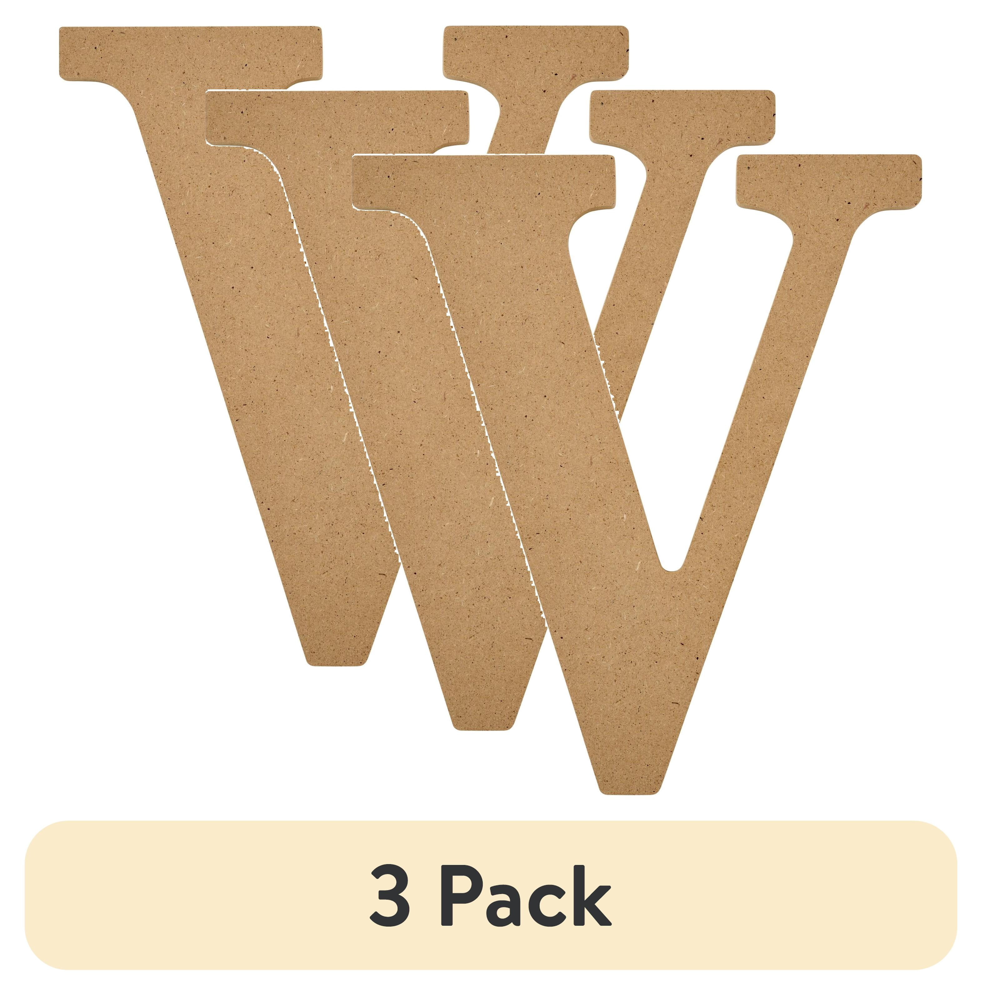 (3 pack) Plaid Unfinished Wood MDF 8" Letter for DIY Arts and Crafts, V