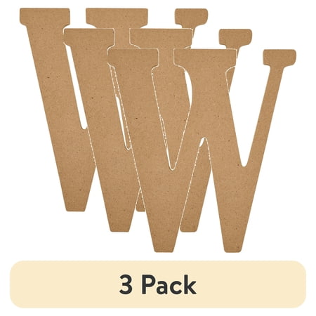 (3 pack) Plaid Unfinished Wood MDF 8" Letter for DIY Arts and Crafts, W