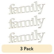(3 pack) Plaid Wooden Word Surfaces, Family