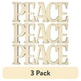 thumbnail image 1 of (1 pack) Plaid Unpainted Wood Surface Shape, Peace, 7", 1 of 7