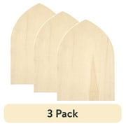 (3 pack) Plaid Wood Surfaces Gothic Arch Plaque, 5" x 7"
