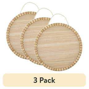 (3 pack) Plaid Wood Surfaces Round Beaded Edge Plaque, 15"