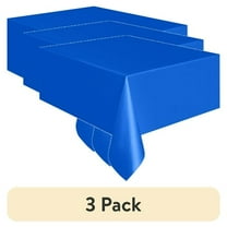 (3 pack) Rectangular 54" x 108" Electric Blue Plastic Table Covers, 3 Count, by Way To Celebrate