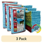 (3 pack) Platinum Series Car Wash XL Multi-Purpose Microfiber Cleaning Towels, 30 Count