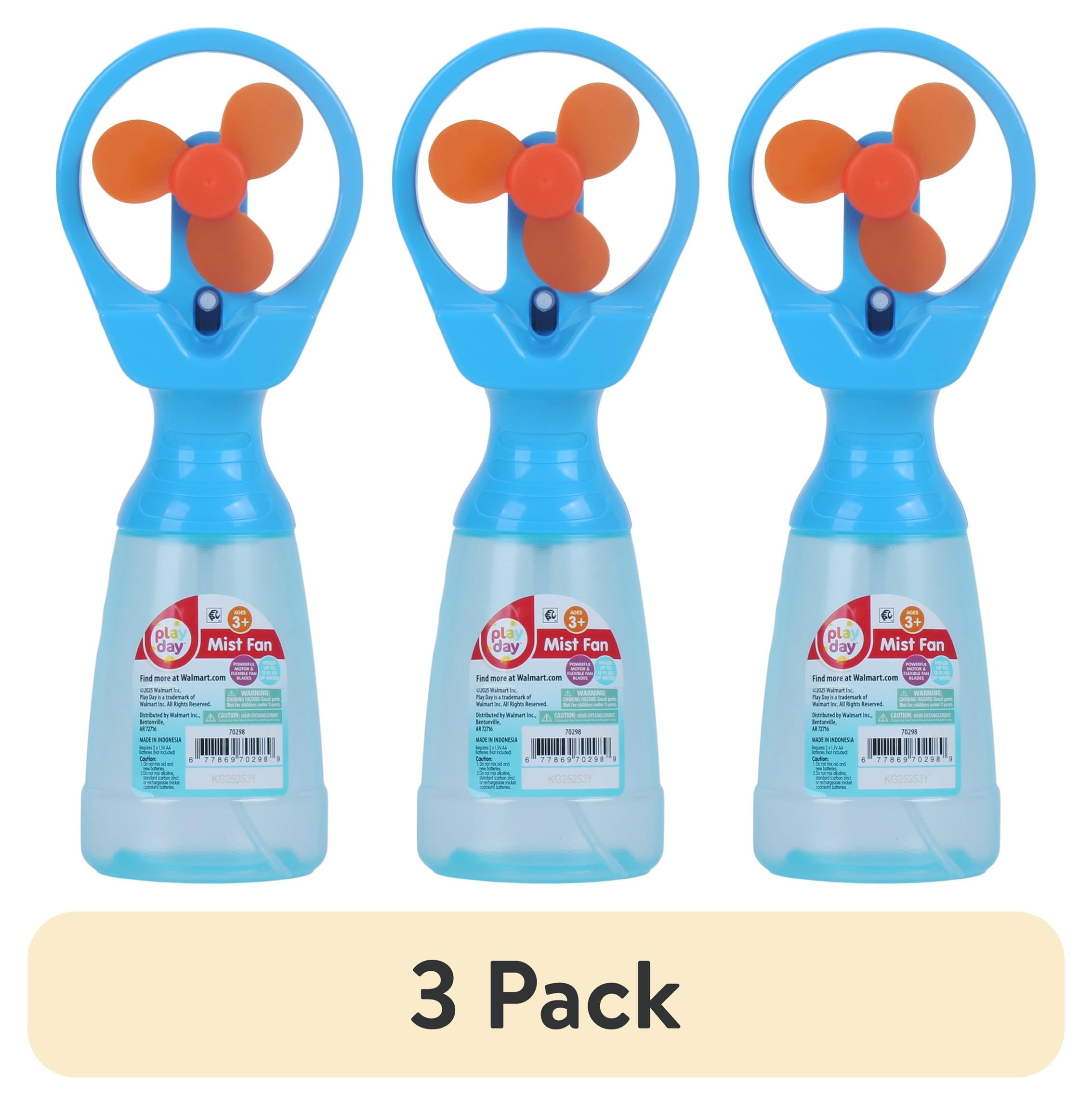 (3 pack) Play Day Portable Mist Fan With 12oz Water Bottle