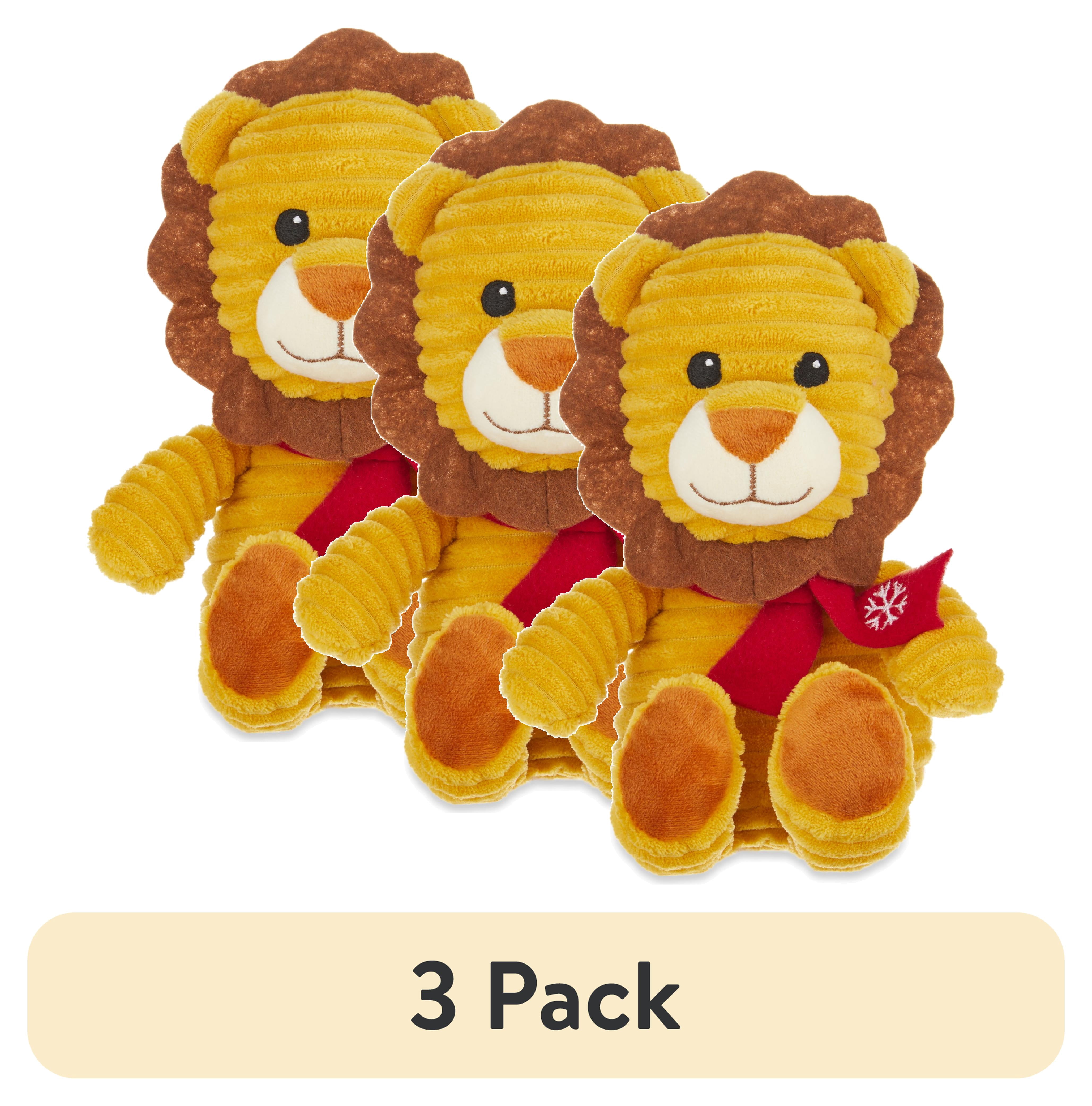 4 pack) Plush Lion Stuffed Animal Child's Toy, Brown, 7.5
