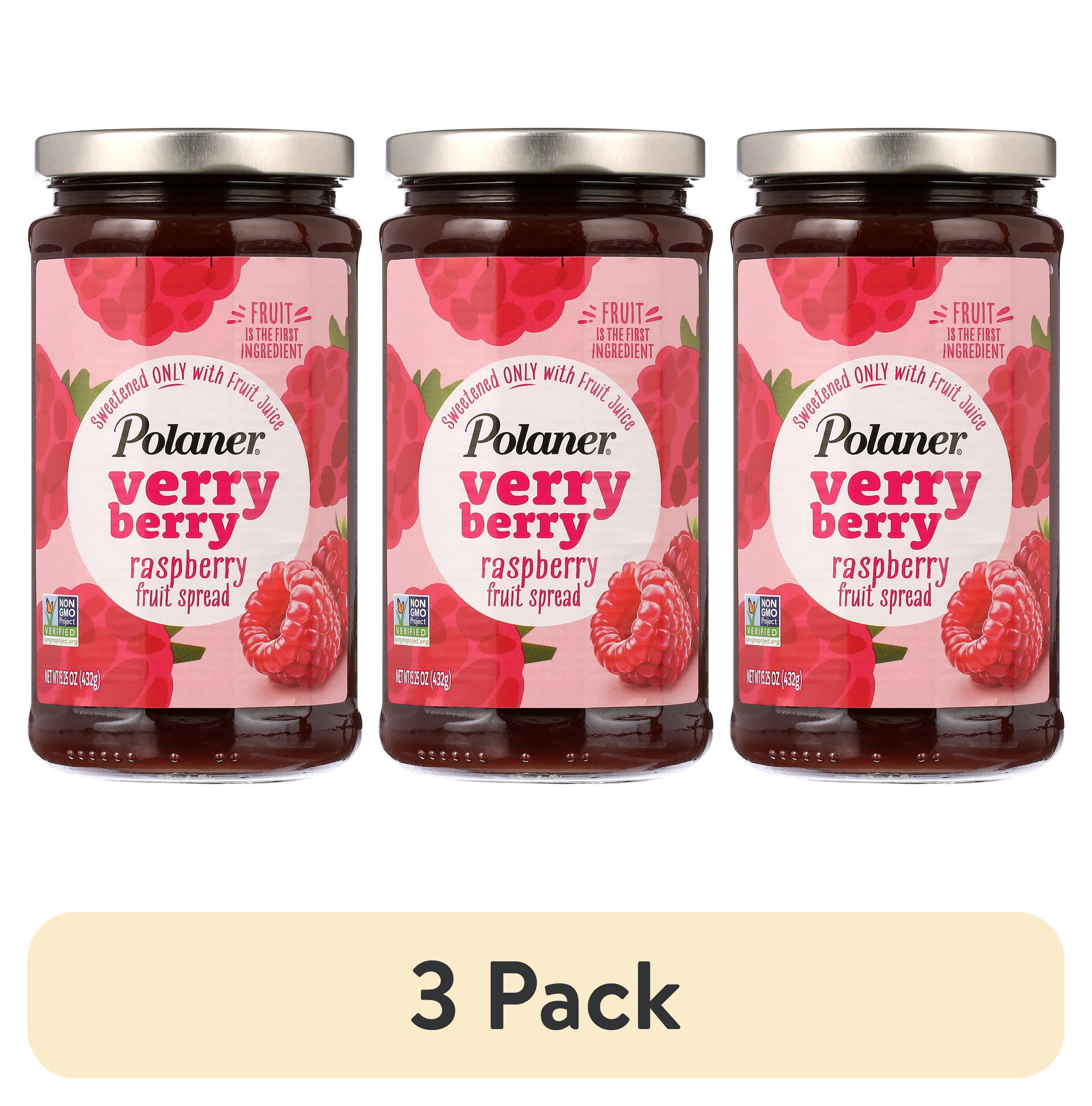 (3 pack) Polaner Verry Berry Raspberry Preserves, 15.25 oz Jar