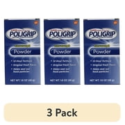 3 pack PoliGrip Super Denture Adhesive Powder, Extra Strength, 1.6 oz 45 g