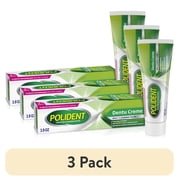 3 pack Polident Adhesive Paste for Denture Cream and Partials Cleaning, Triple Mint Freshness, 3.9 Oz, for Adults