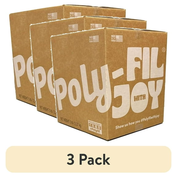 (3 pack) Poly-Fil Premium Polyester Fiber Fill by Fairfield, 5 Pound Box